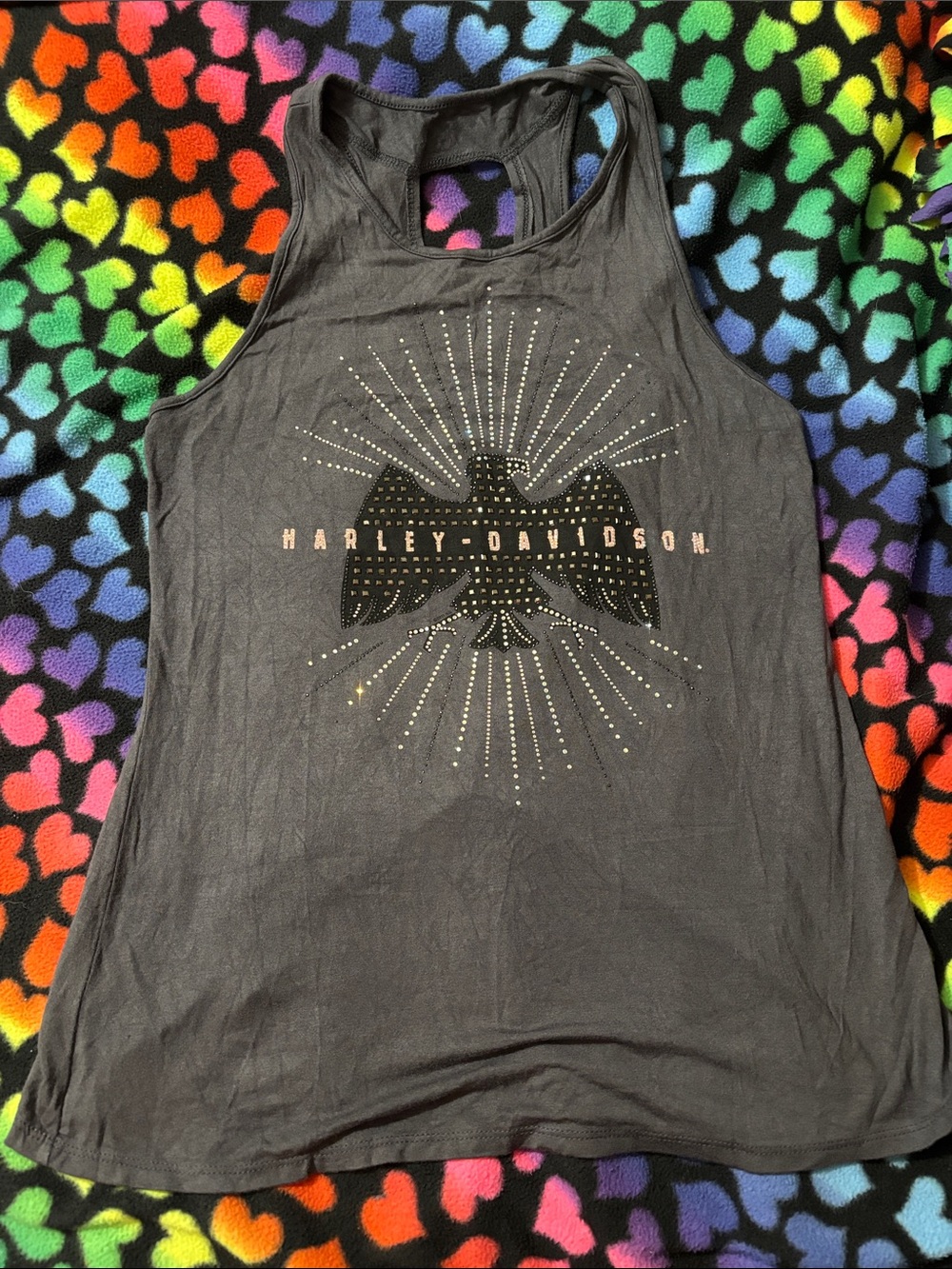Harley-Davidson Black Studded Eagle Racerback Tank
